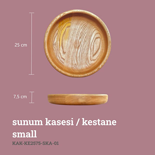 Kaf Ahşap Sunum Kasesi Kestane - S