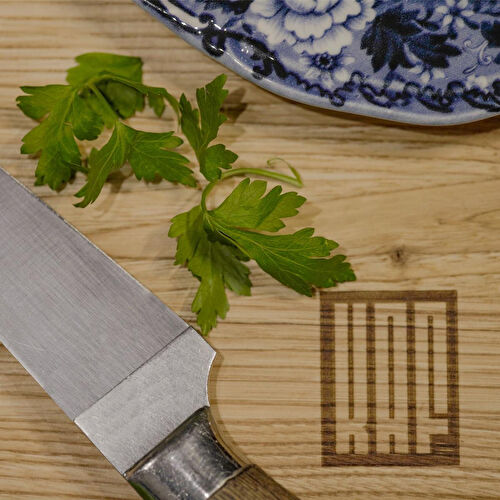 Kaf Ahşap Lüks Kesme Tahtası Kestane - M