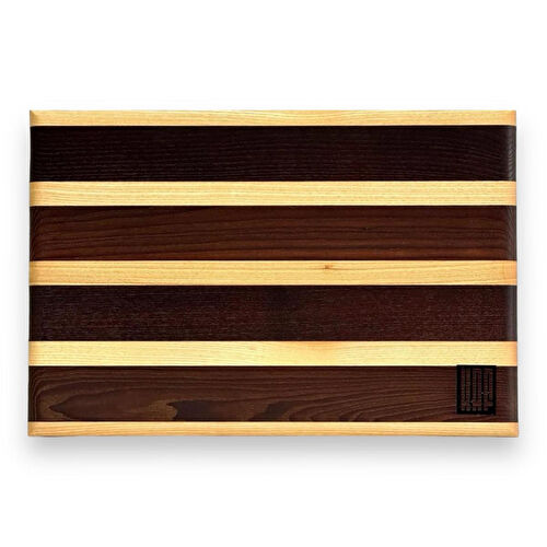 Kaf Ahşap Lüks Kesme Tahtası Dişbudak Siyah&Beyaz - M