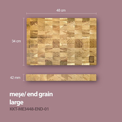 Kaf Ahşap Kesme Tahtası Meşe (End Grain) - L
