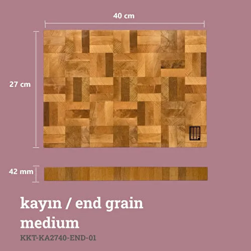 Kaf Ahşap Kesme Tahtası Kayın (End Grain) - M