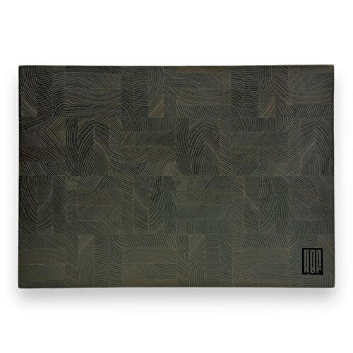 Kaf Ahşap Kesme Tahtası Dişbudak Siyah (End Grain) - L