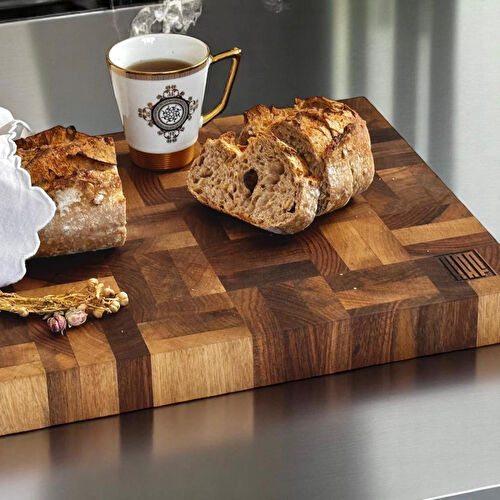 Kaf Ahşap Kesme Tahtası Ceviz (End Grain) - L