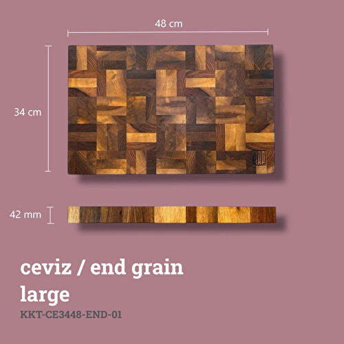 Kaf Ahşap Kesme Tahtası Ceviz (End Grain) - L