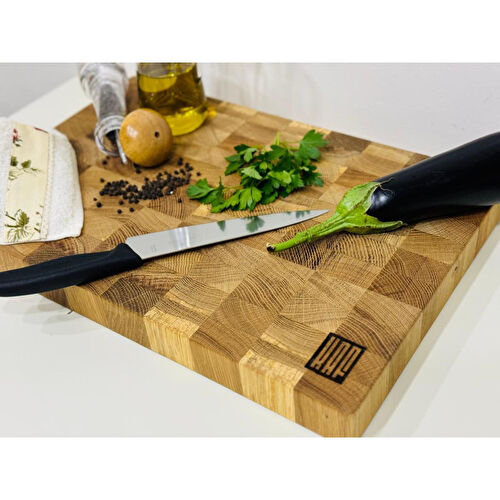 Kaf Ahşap Kesme Tahtası Meşe (End Grain) - M