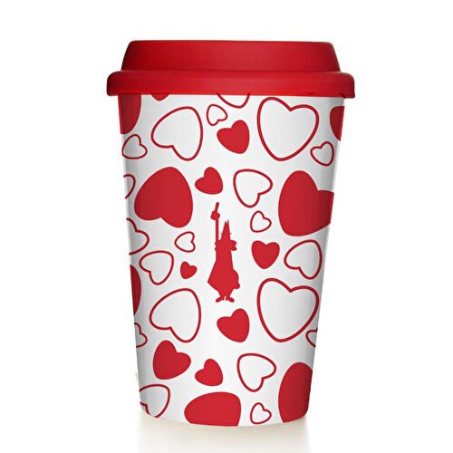 Bialetti Cuore Porselen Take Away Mug Kapaklı