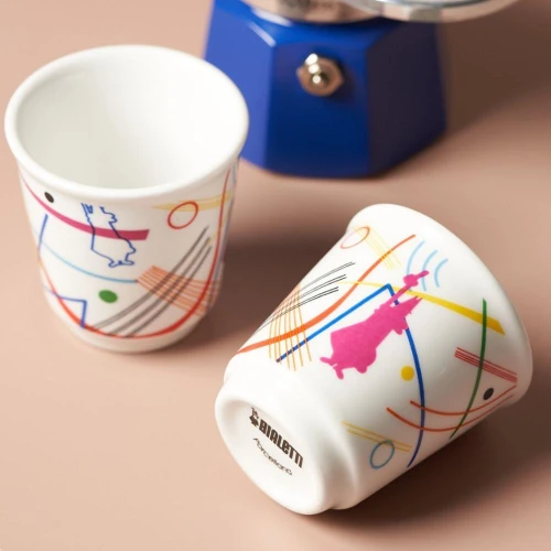 Bialetti Mini Express Mokapot Kandinsky + 2 Espresso Fincanı