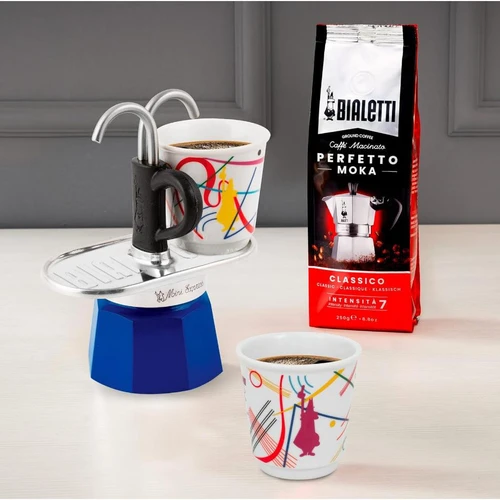 Bialetti Mini Express Mokapot Kandinsky + 2 Espresso Fincanı