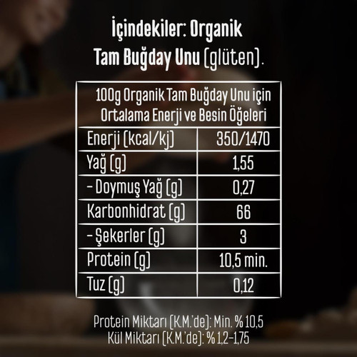 Tellioğlu Organik Tam Buğday Unu 1 Kg