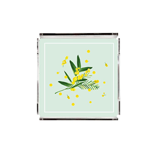 Fern&Co Fleur De Mimosa Collection Kare Büyük Boy Tepsi