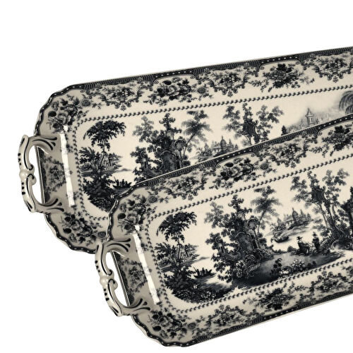 Lucky Art Florantıne Kulplu Baton Tabak 33cm Mavi