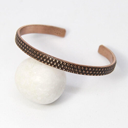 Coho Objet Coho Tılsım El Yapımı Antique Desenli Bakır Bileklik