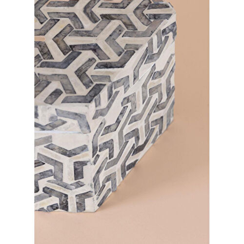 The Mia Sedef Altıgen Kutu 24x21x12 Cm Tlc0092