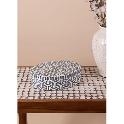 The Mia Sedef Yuvarlak Kutu 30x23x8 Cm Tlc0090