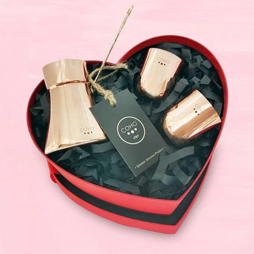 Coho Objet Coho Love Box Artisan Bakır Cezve & Bakır Bardak Hediye Seti