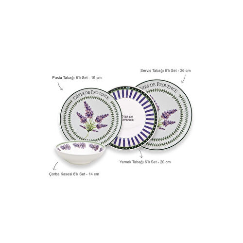 The Mia Provence 6 Kişilik Yemek Takımı 24 Parça Set 2