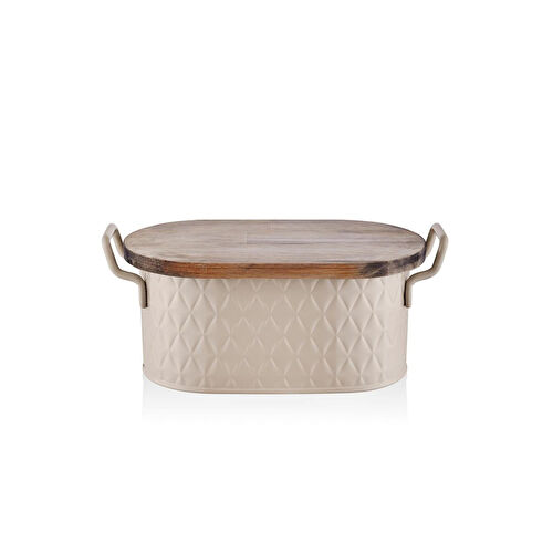 The Mia Prizma Ekmek Saklama Kabı Karamel 40x22x18 Cm