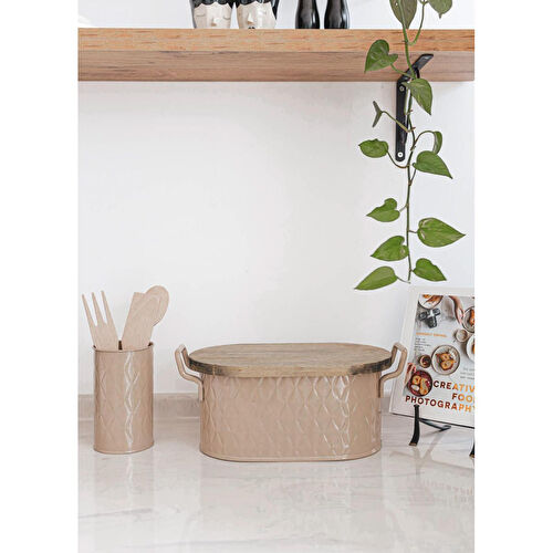 The Mia Prizma Ekmek Saklama Kabı Karamel 40x22x18 Cm The Mia Prizma Ekmek Saklama Kabı Karamel 40x22x18 Cm