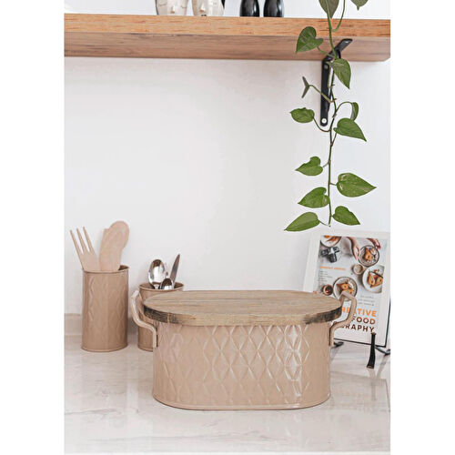 The Mia Prizma Ekmek Saklama Kabı Karamel 40x22x18 Cm The Mia Prizma Ekmek Saklama Kabı Karamel 40x22x18 Cm