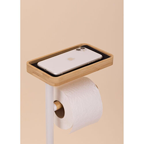 The Mia Tepsili Tuvalet Kağıdı Standı Beyaz Glv0757