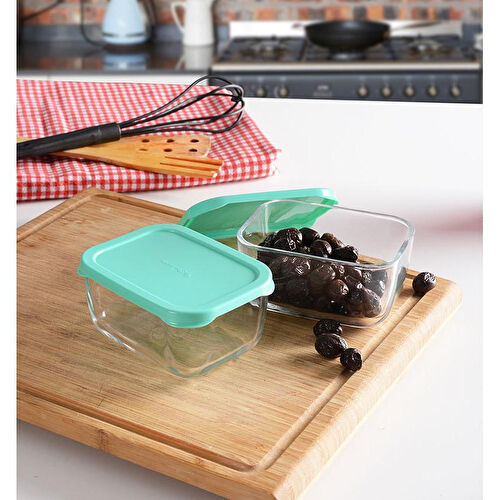 Paşabahçe 53733 Snowbox Saklama Kabı Yeşil 420cc 2 Adet