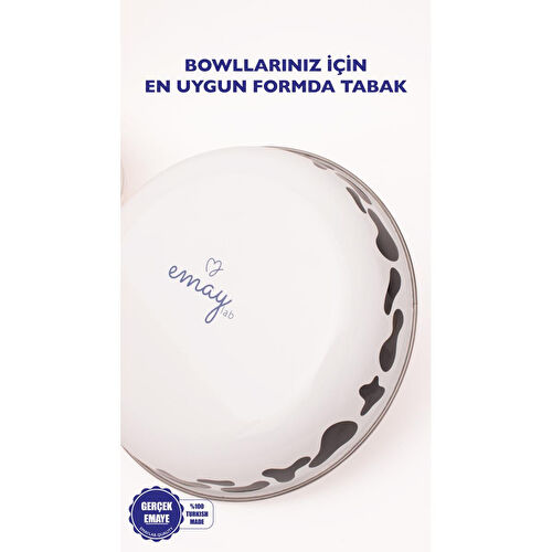Emaylab Mötilda Emaye Bowl Tabağı - Bowl Kase - Salata Kasesi - Sunum Kasesi 21cm