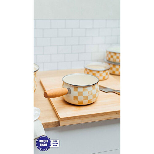 Emaylab Beige Emaye Tava 16cm (1,3 Litre)