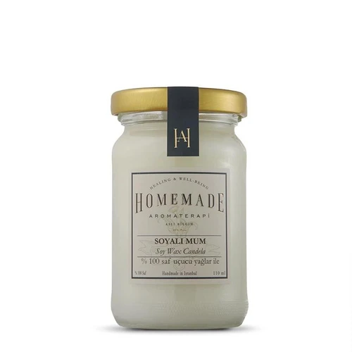 Homemade Aromaterapi Tarçın Portakal Karanfil Soyalı Mum-küçük-110 Ml