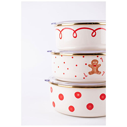 Emaylab Merry Emaye Üçlü Saklama Kabı Seti (ocaklard Kullanilabi̇li̇r)