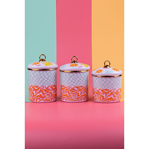 Emaylab Retro Hippi 3 Lü Emaye Baharatlık Takımı