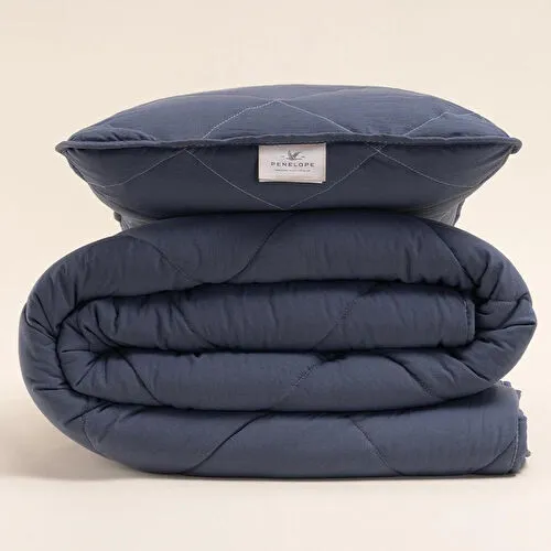 Penelope Microfiber Kumaş Tek Kişilik Denim Yastık Yorgan Seti - Colors In Comfort