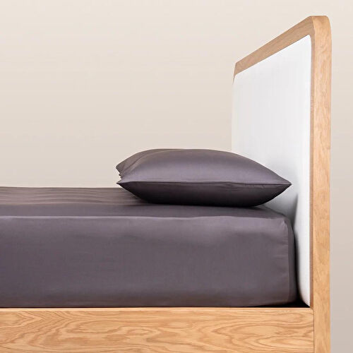 Penelope %100 Pamuk Saten Lastikli Çarşaf Seti 160x200 Cm Antrasit - Lia Serisi