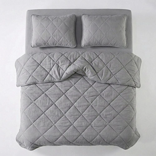 Penelope Microfiber Kumaş Çift Kişilik Gri Yastık Yorgan Seti - Colors In Comfort