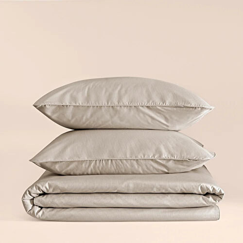 Penelope %100 Pamuk Percale Nevresim Seti 200x220 Cm Taş Rengi - Pure Serisi