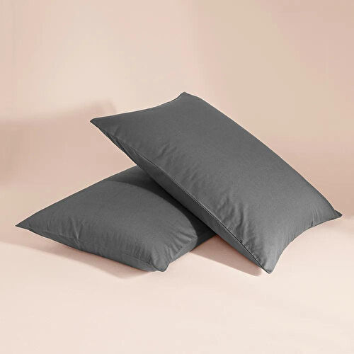 Penelope %100 Pamuk Percale 2'li Yastık Kılıfı Antrasit - Pure Serisi