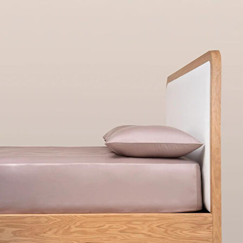 Penelope %100 Pamuk Saten Lastikli Çarşaf Seti 200x200 Cm Taş - Lia Serisi