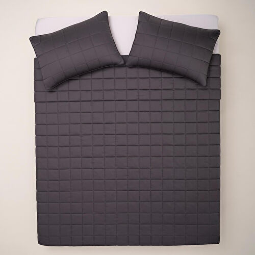 Penelope %100 Pamuk Saten Yatak Örtüsü 300x280 Cm Antrasit - Lia Serisi