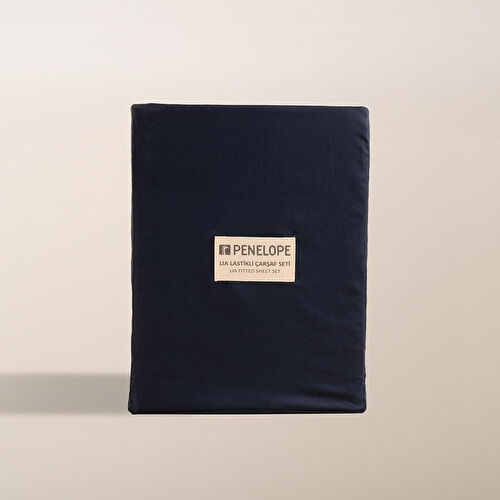 Penelope %100 Pamuk Saten Nevresim Seti 200x220 Cm Lacivert - Lia Serisi