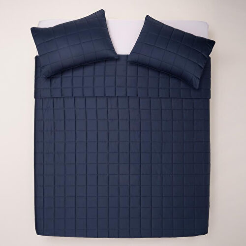 Penelope %100 Pamuk Saten Yatak Örtüsü 300x280 Cm Lacivert - Lia Serisi