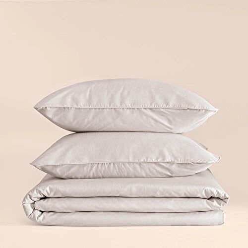 Penelope %100 Pamuk Percale Nevresim Seti 200x220 Cm Gri - Pure Serisi