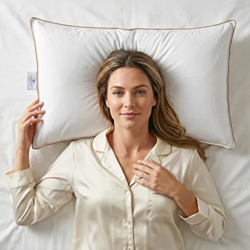 Penelope %100 Kaz Tüyü Dolgulu Yastık 50x90 Cm- Bronze Serisi