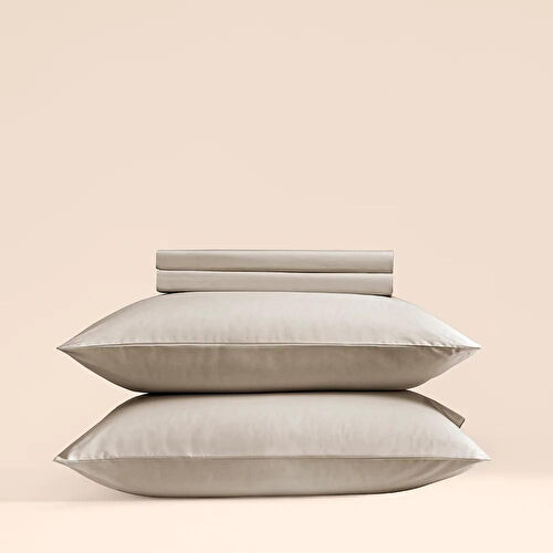 Penelope %100 Pamuk Percale Lastikli Çarşaf 120x200 Cm Taş Rengi - Pure Serisi