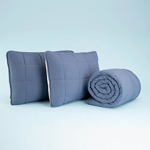 Othello Kullanımı Kolay Çift Kişilik Yastık Alezi Ve Yorgan Seti 220x240 Cm Denim - Egeo Life Serisi