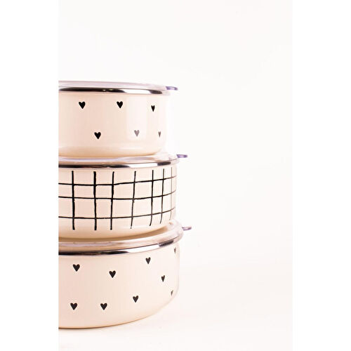 Emaylab Black Cupid Vakum Kapaklı Saklama Kabı Seti (ocaklarda Kullanılabilir)