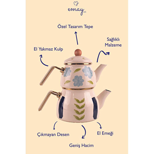 Emaylab Bloom Emaye Çaydanlık