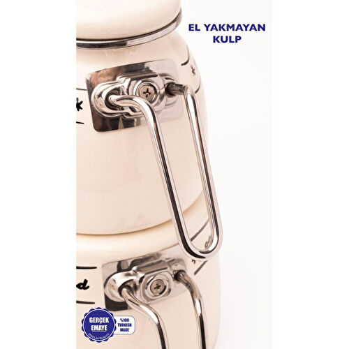 Emaylab Mood Emaye Çaydanlık Takımı Ahşap Tepeli