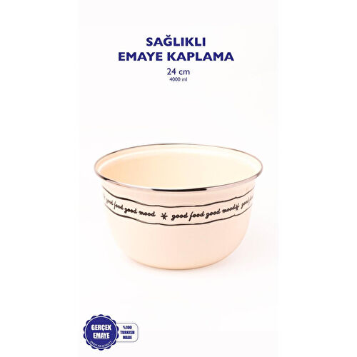 Emaylab Mood Emaye Karıştırma Ve Salata Kabı 24cm 4 Litre (ocağa Da Koyulabi̇li̇r)