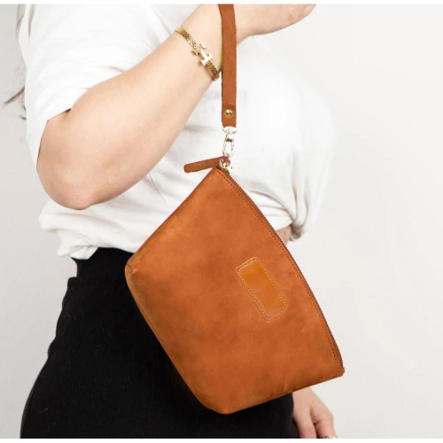 Bloominbag Muted Chestnut – Deri Makyaj Çantası
