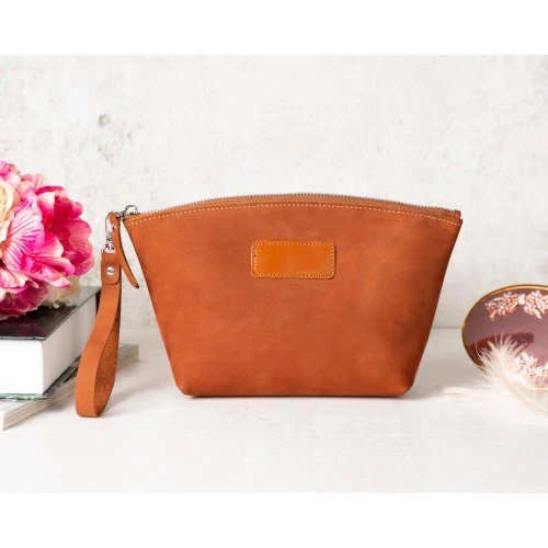 Bloominbag Muted Chestnut – Deri Makyaj Çantası