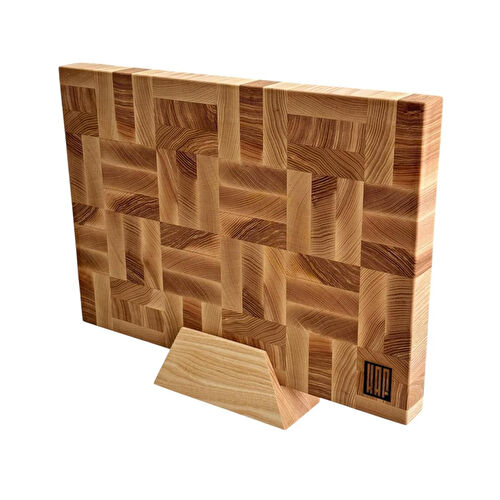 Kaf Ahşap End Grain Kesme Tahtası Standı Dişbudak